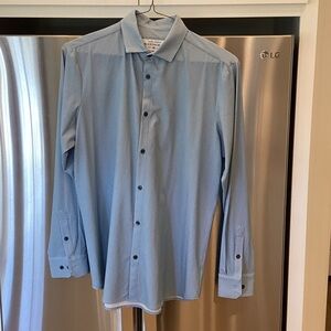 Mizzen+Main Light Blue Micro-Pattern Dress Shirt